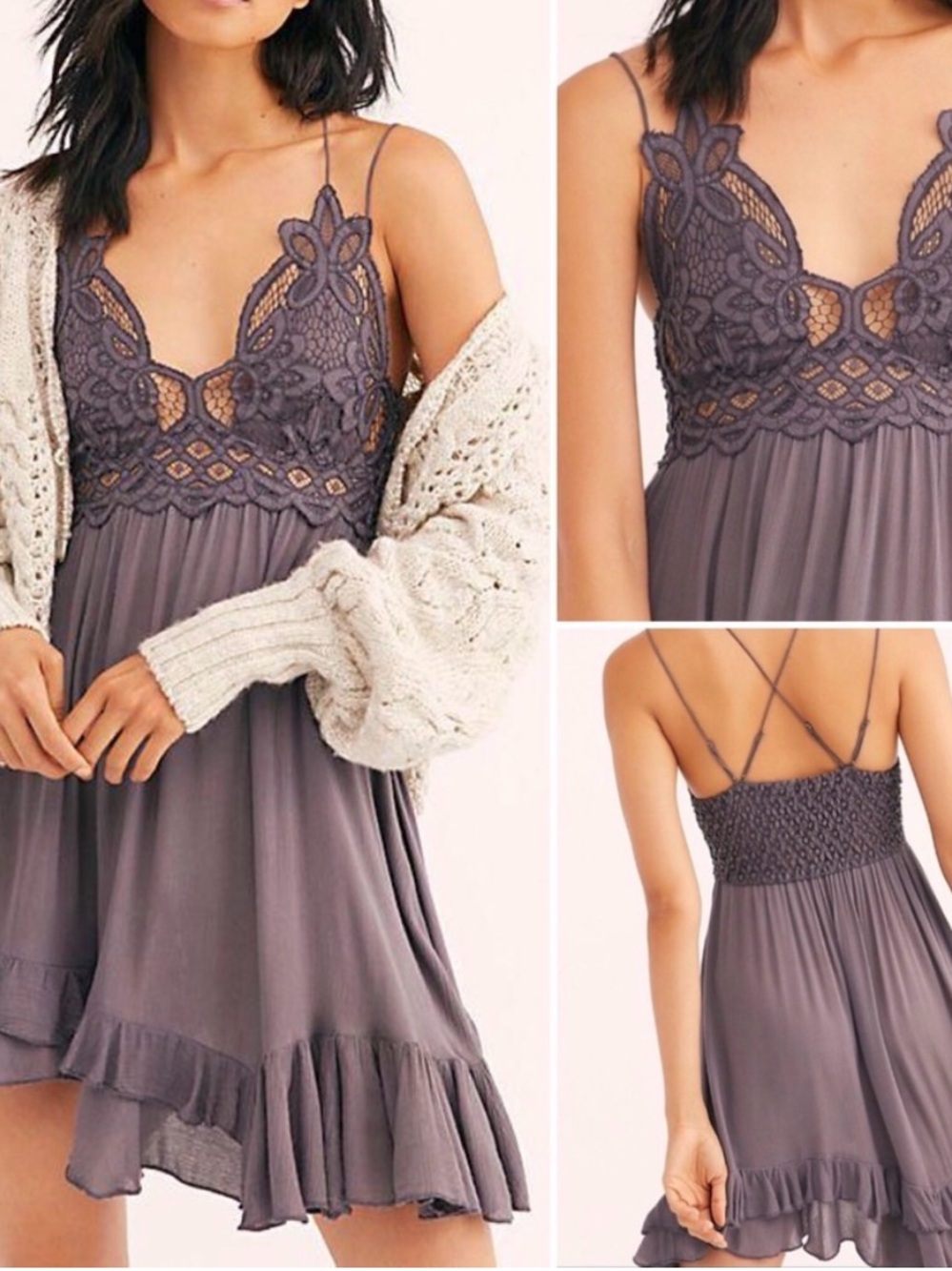 Free People Adella Dress in Charcoal